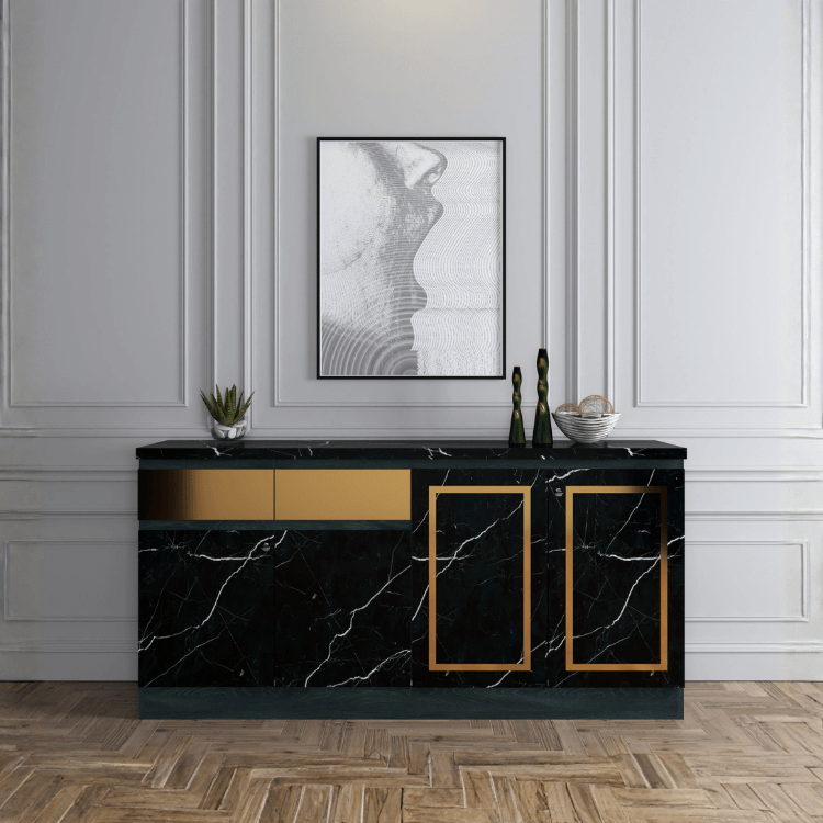 ตู้เตี้ย WISDOM DESIGN FURNITURE รุ่น GCS-161 160 ซม. สีแอชเกรย์/ดาร์คมาร์เบิ้ล_3